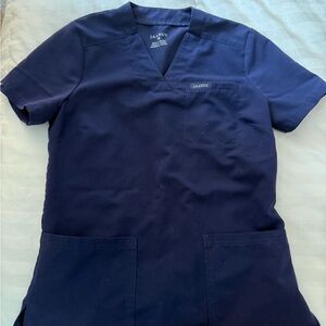 Jaanuu Women’s Navy V-Neck Scrub Top | Women’s XS